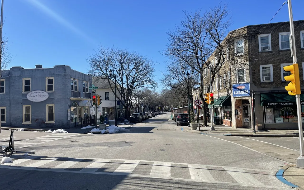 Shops at an intersection in downtown Narberth