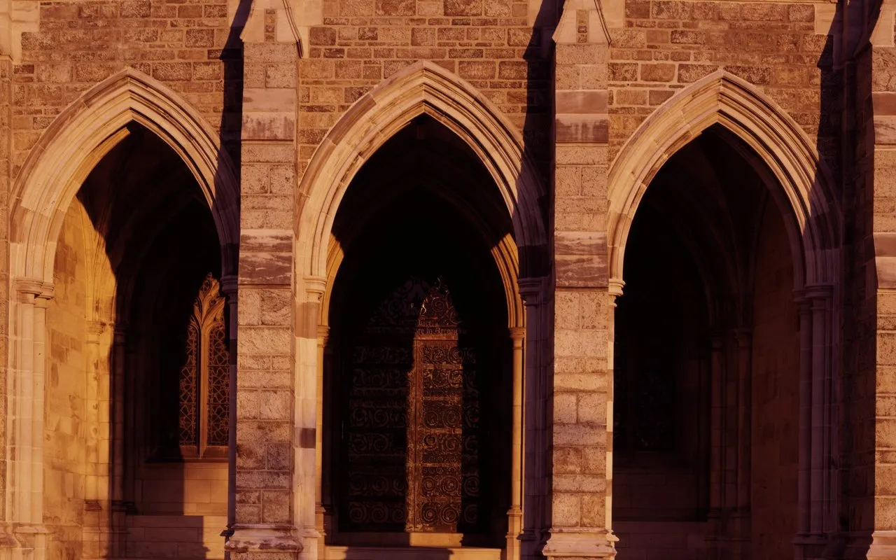 The stone arches of Saint Thomas of Villanova Church